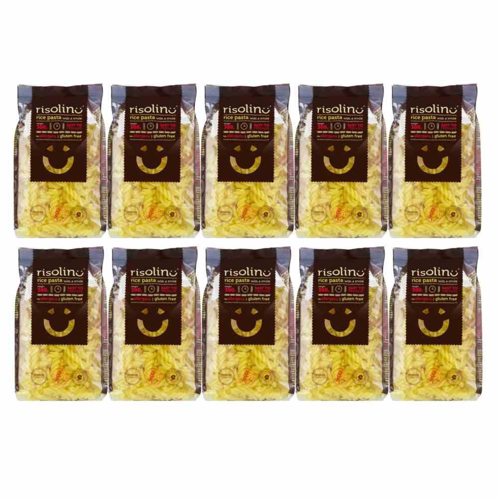 10 x Makaron Ryżowy z Kurkumą Świderki Bezglutenowy 300 g - Risolino