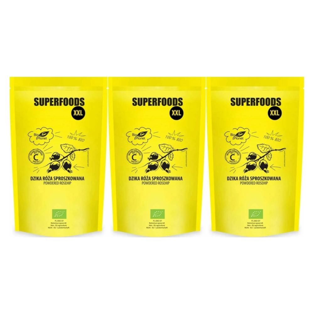 3 x Dzika Róża Sproszkowana Bio 500 g - Bio Planet