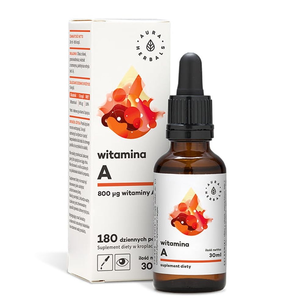 Фото - Вітаміни й мінерали Aura Witamina A Krople 30 ml -  Herbals 