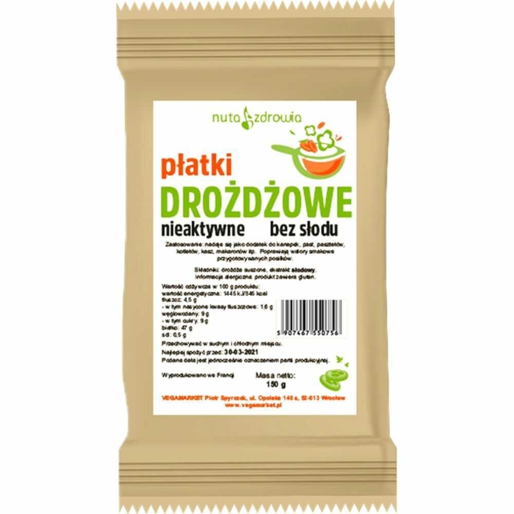 Płatki Drożdżowe Nieaktywne Bez Słodu 150 g - Nuta Zdrowia