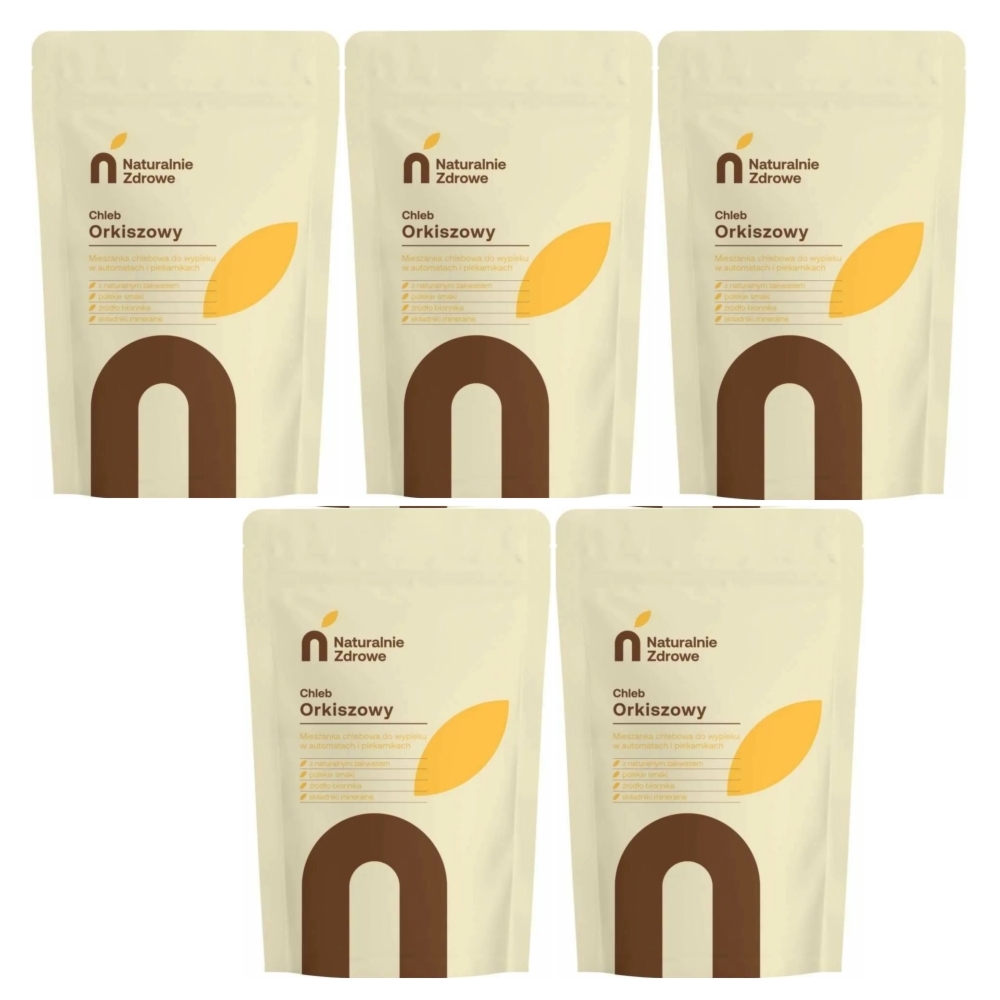 5 x Mieszanka Chlebowa CHLEB ORKISZOWY PEŁNOZIARNISTY 500 g - Naturalnie Zdrowe