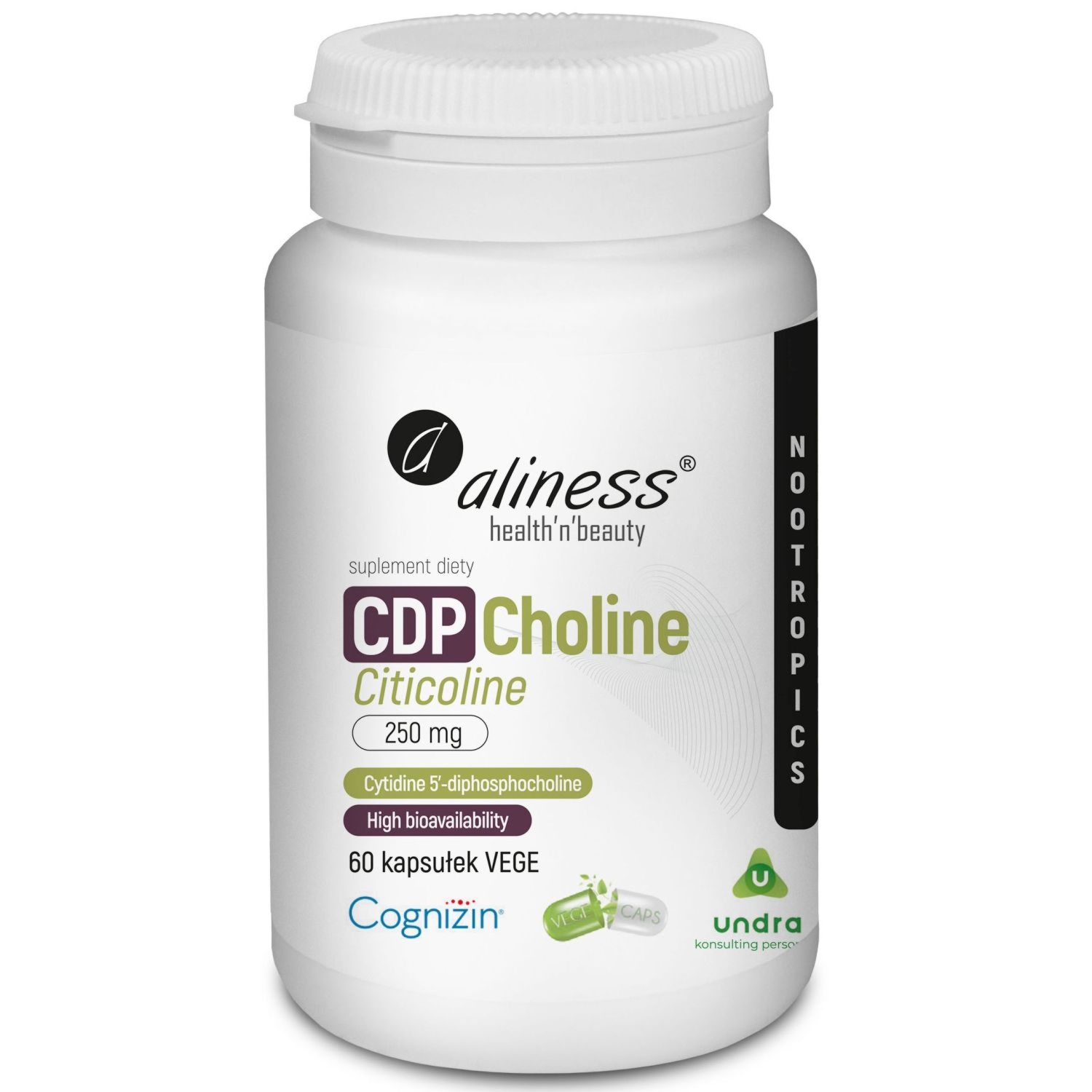 CDP Choline (Citicoline) 60 Kapsułek - Aliness