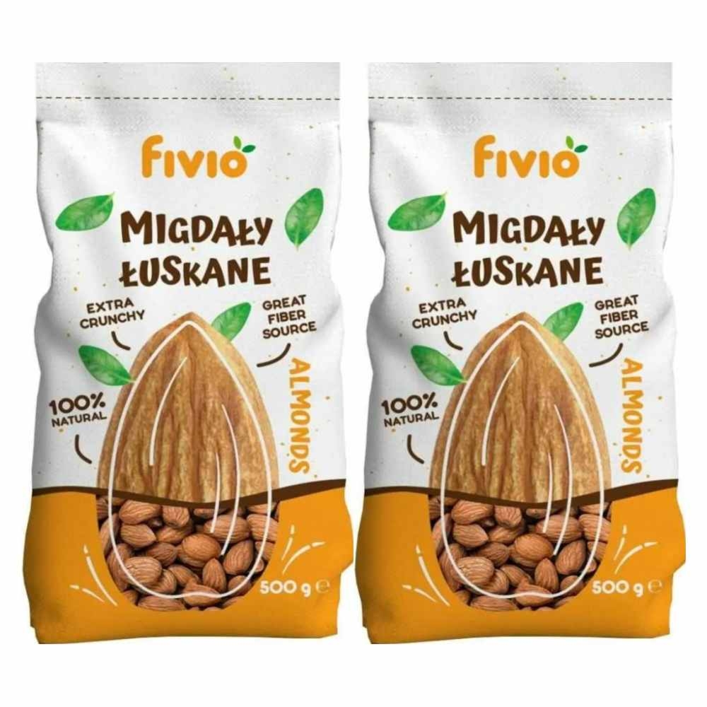 1 kg Migdały Całe Flowpack 2 x 500 g - Fivio
