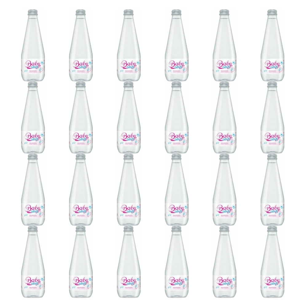 24 x Woda Źródlana Niegazowana 330 ml (Szklana Butelka) - Baby Zdrój