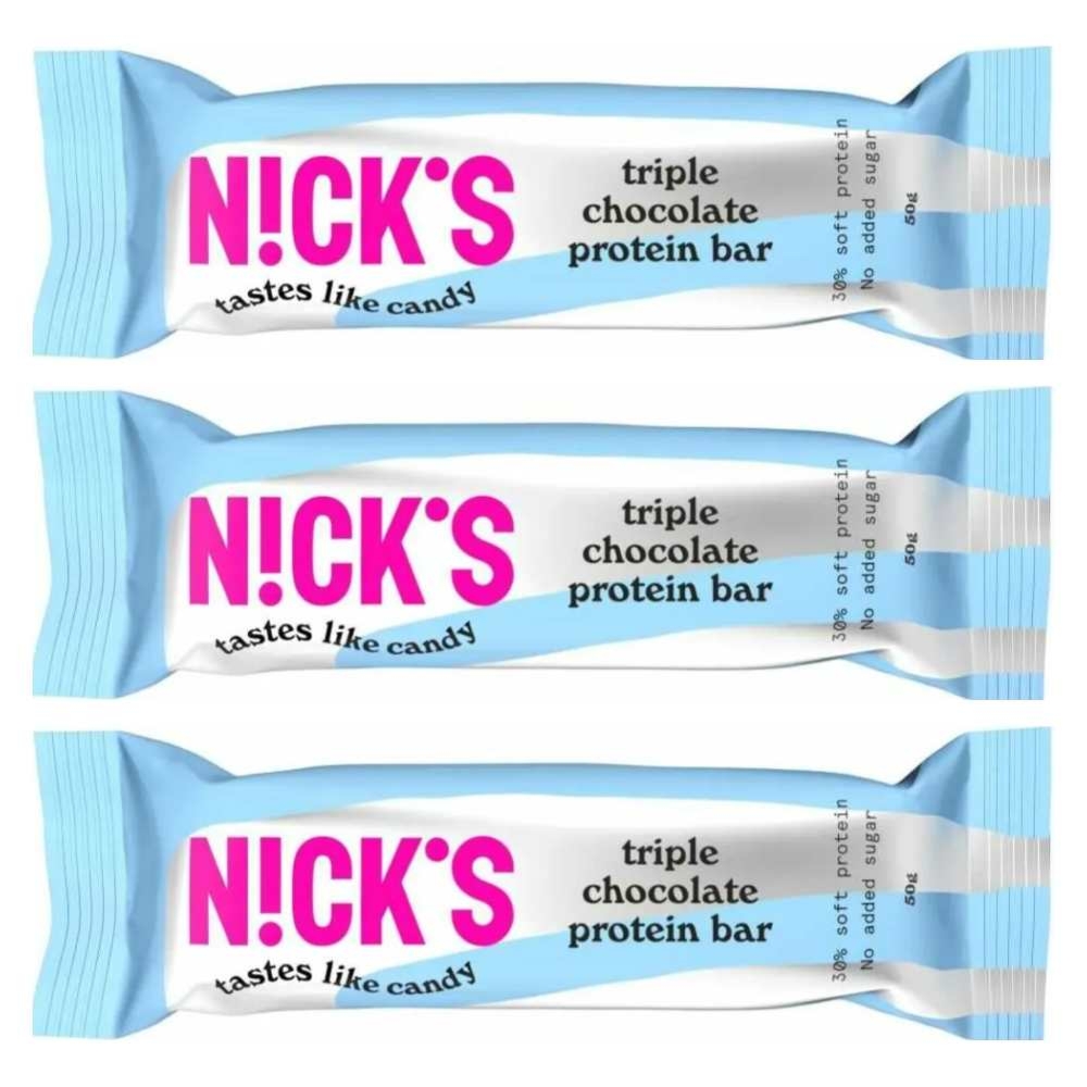 3 x Baton Proteinowy z Kremem Czekoladowym w Mlecznej Czekoladzie 50 g - Nicks