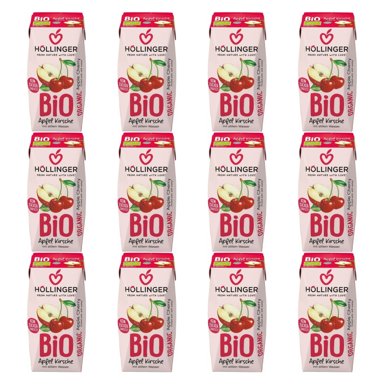12 x Nektar Jabłkowo-Wiśniowy Bio 200 ml - Hollinger