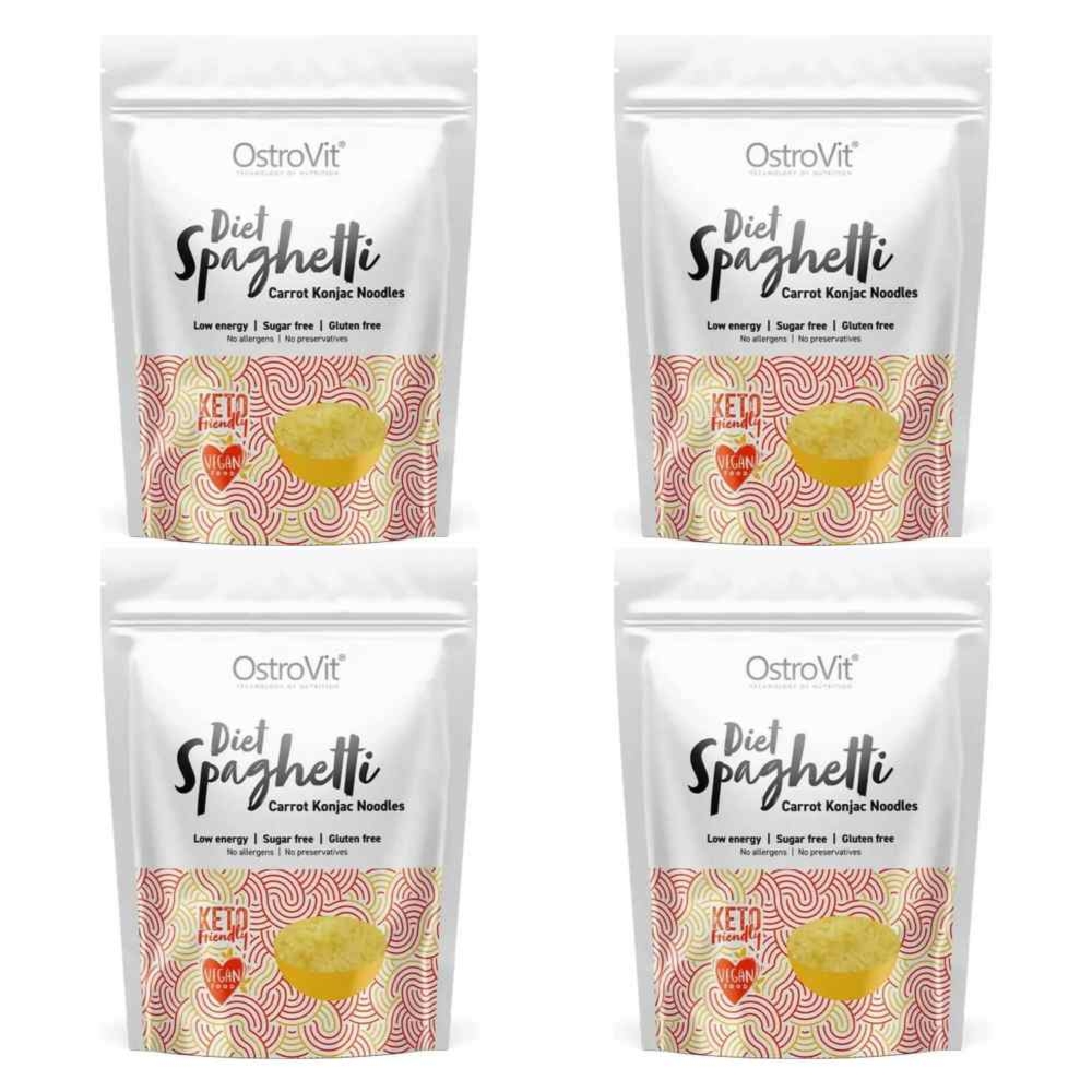 4 x Makaron Konjac Diet Spaghetti Carrot Konjac Noodles Keto Friendly 400 g (250 g) - OstroVit
