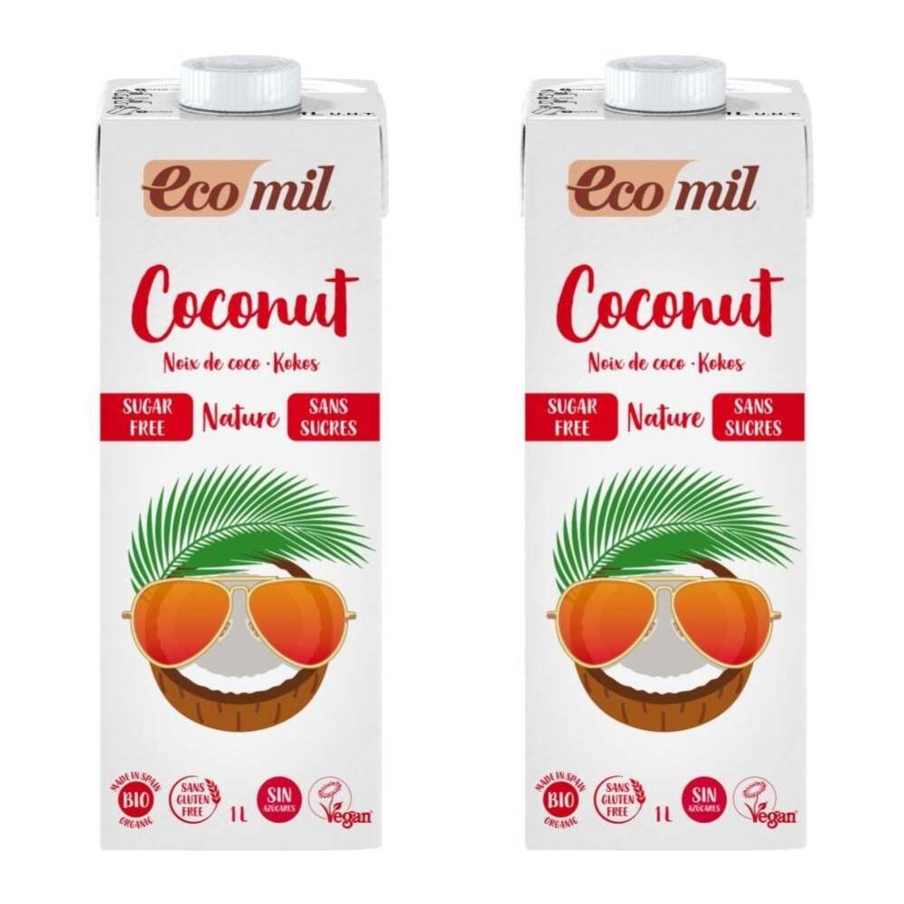 2 x Napój Kokosowy Bezglutenowy Niesłodzony Bio 1 l Ecomil