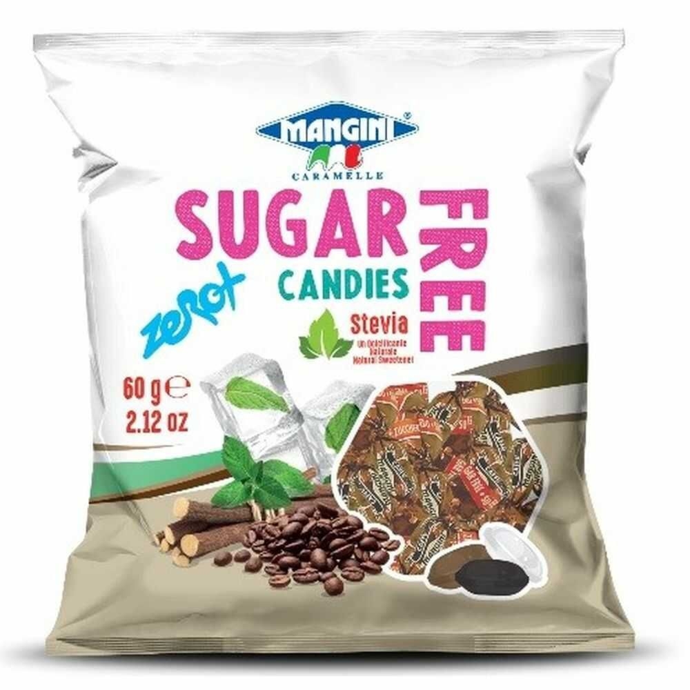 Cukierki o Smaku Kawowym ze Stewią Bez Dodatku Cukru 60 g - MANGINI