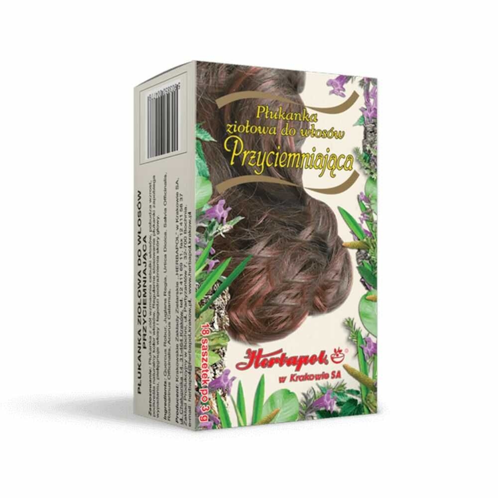 Płukanka Ziołowa do Włosów Przyciemniająca 54 g (18x 3 g) - Herbapol Kraków
