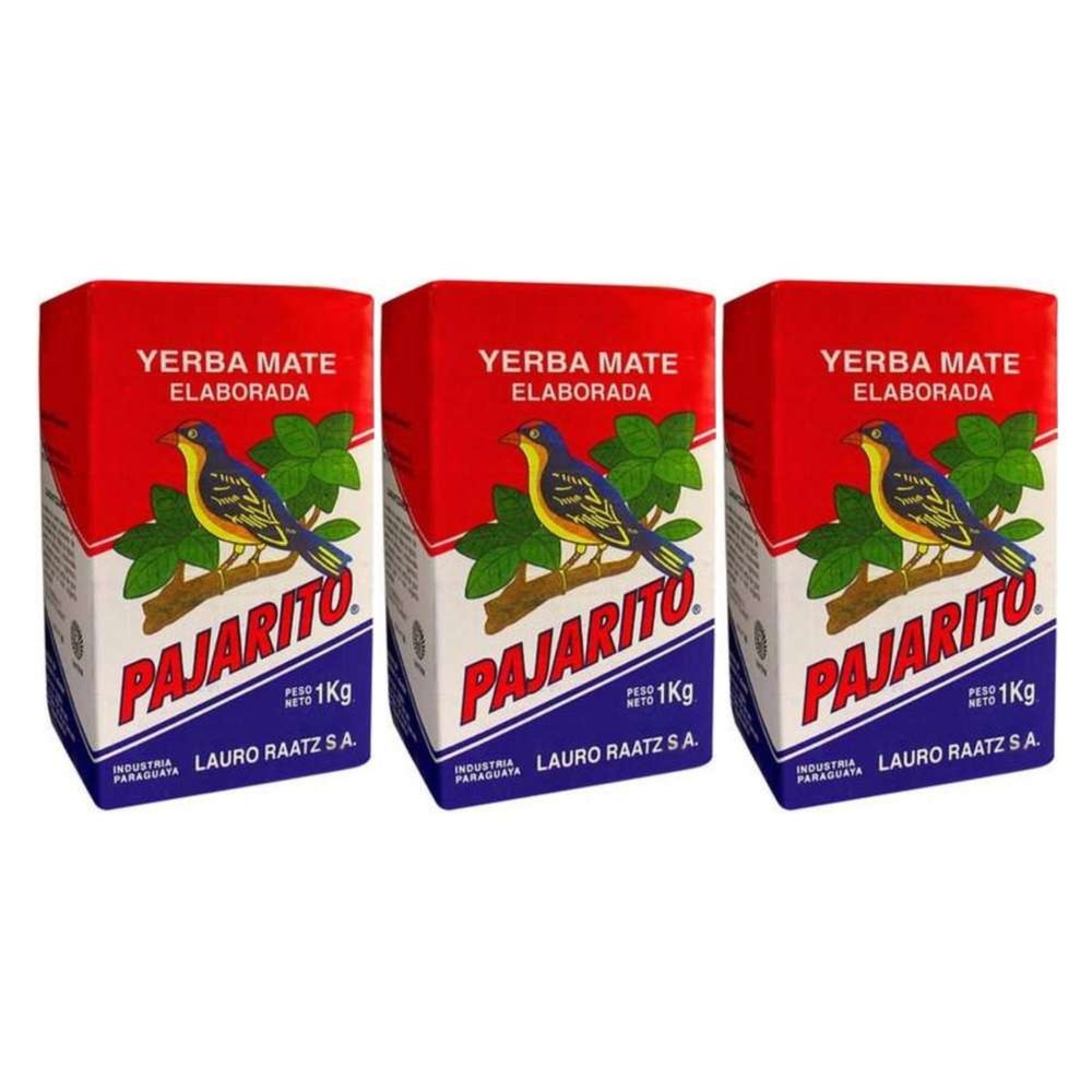 Zestaw 3 x Yerba Mate Pajarito Elaborada Con Palo Tradicional 1 kg