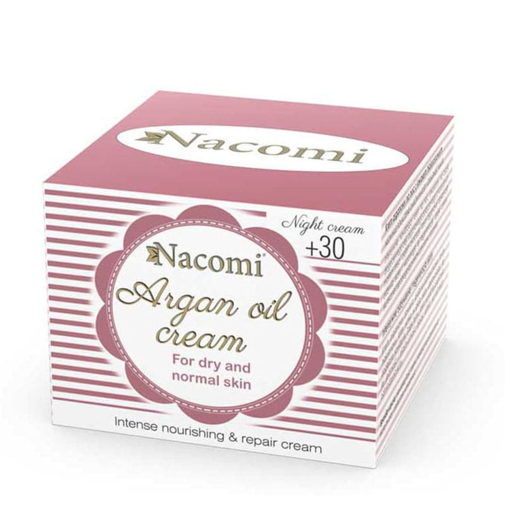 Krem Arganowy do Twarzy na Noc z Kwasem Hialuronowym 30+ 50 ml - Nacomi