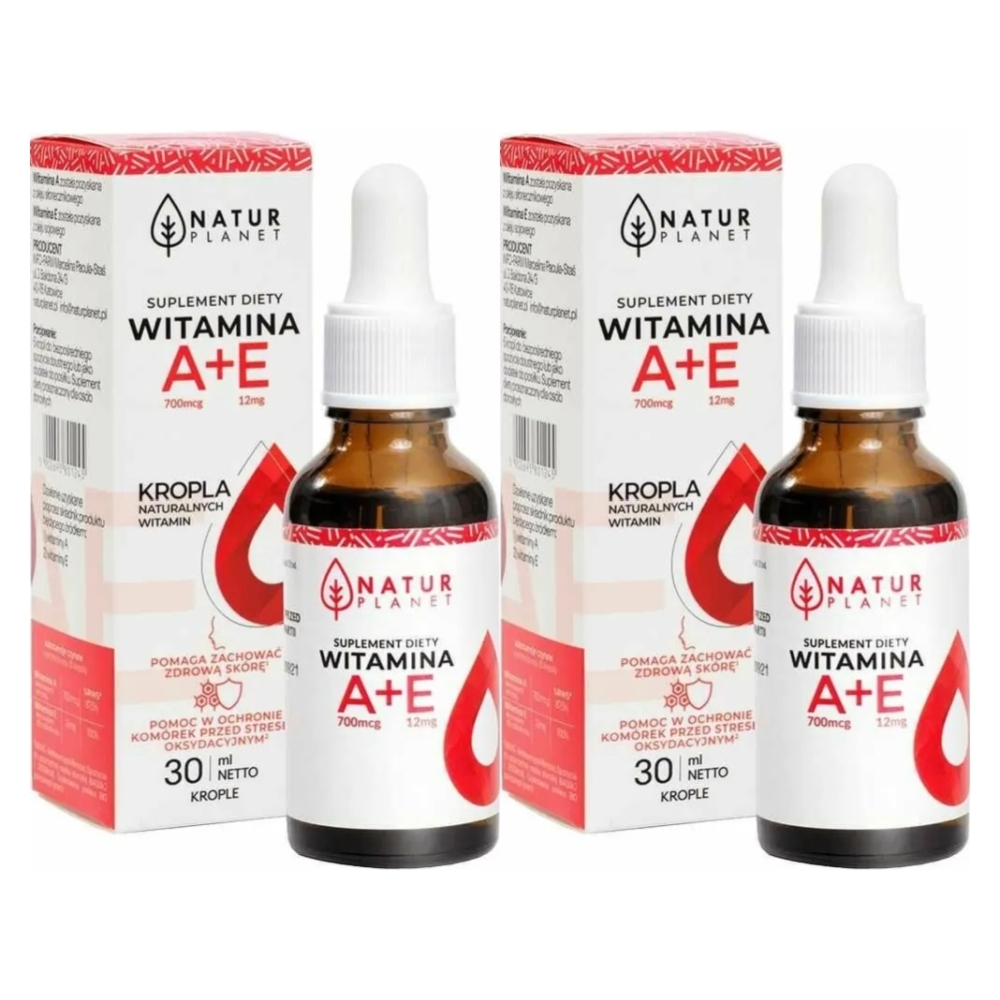 2 x Witamina A+E Krople 30 ml - Natur Planet