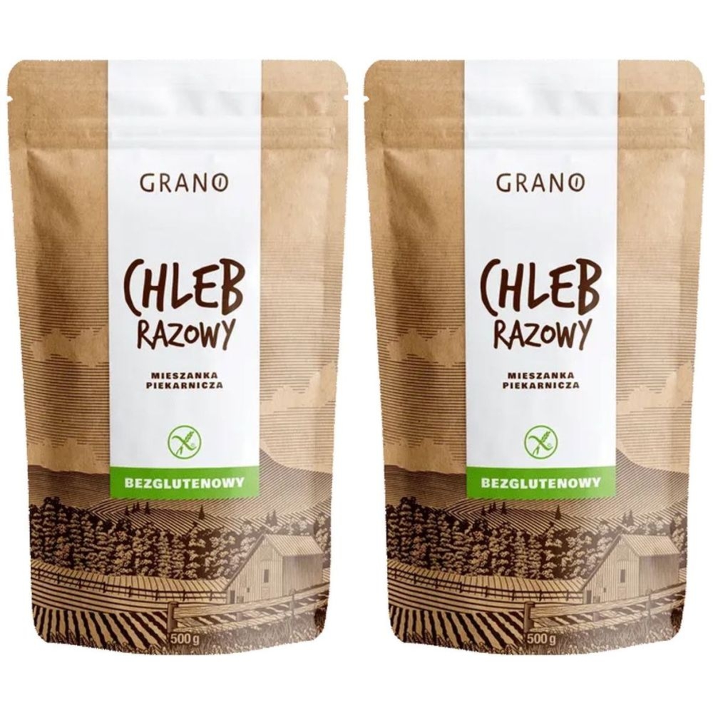 2 x Chleb Razowy Bezglutenowy Mieszanka Piekarnicza 500 g - Grano
