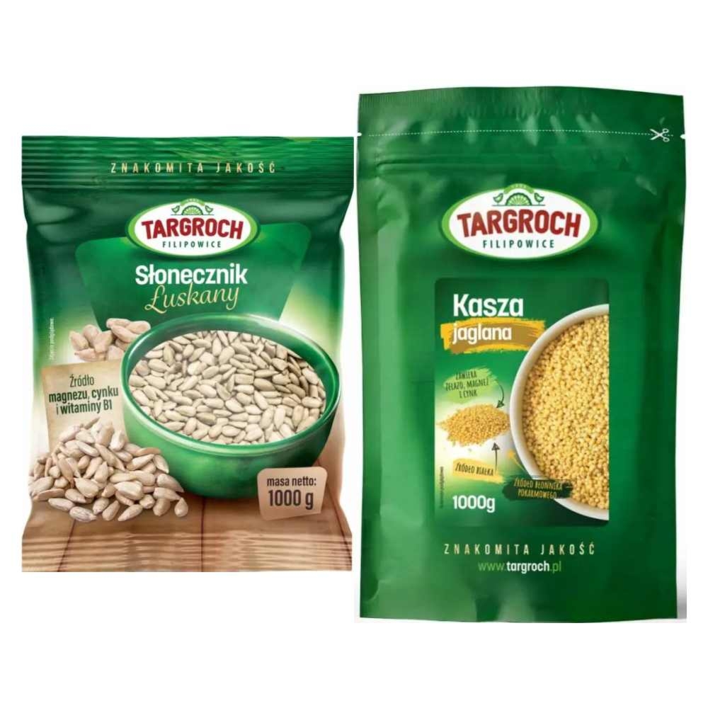 Słonecznik Łuskany 1 kg Targroch  + Kasza Jaglana 1 kg - Targroch