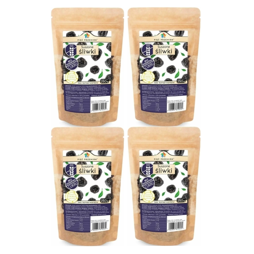 4 x Śliwki Suszone Bez Dodatku Cukru 250 g - Simpatiko