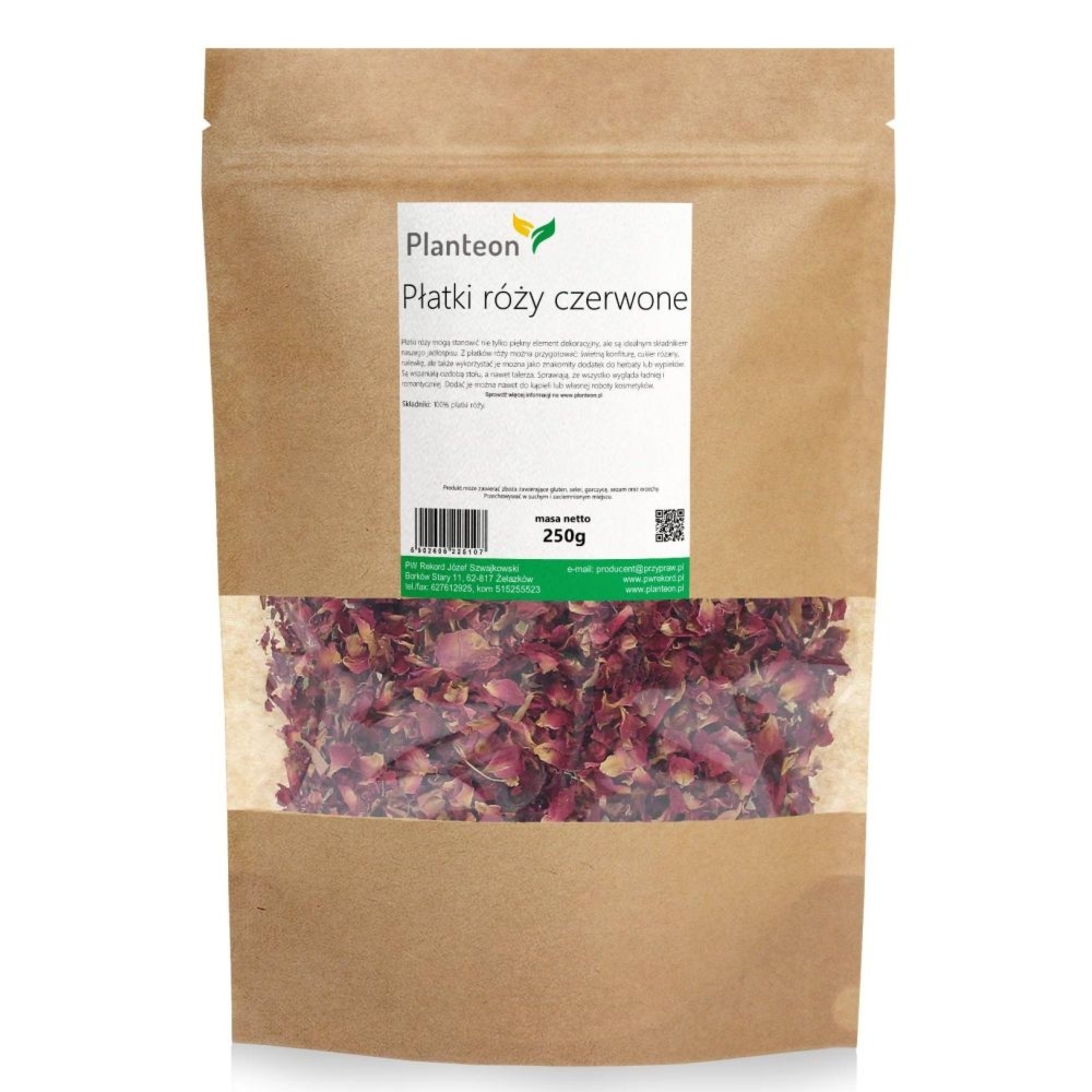 Płatki Róży Czerwone 250 g - Planteon