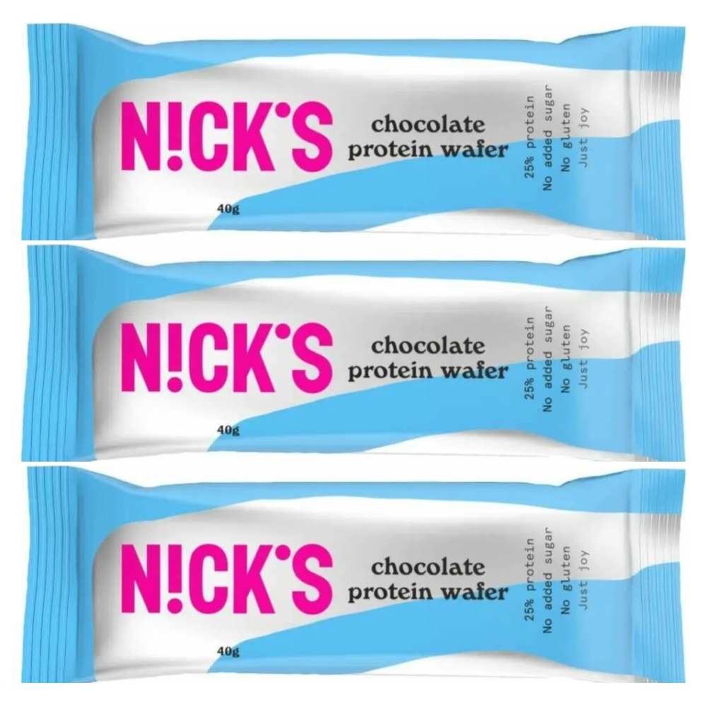 3 x Wafelek Proteinowy Bezglutenowy w Czekoladzie Mlecznej 40 g - Nicks