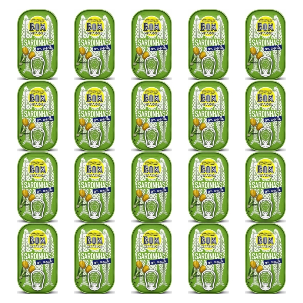 20 x Sardynki Portugalskie w Oliwie z Oliwek 120 g (84 g) - Bom Petisco