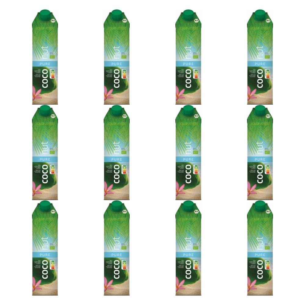 12 x Woda Kokosowa Bio 1 L -  Aqua Verde
