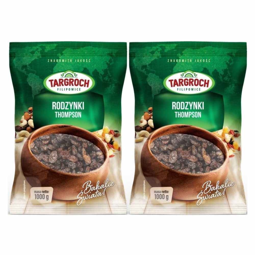 Zestaw 2 x Rodzynki Thompson Niesiarkowane 1 kg - Targroch