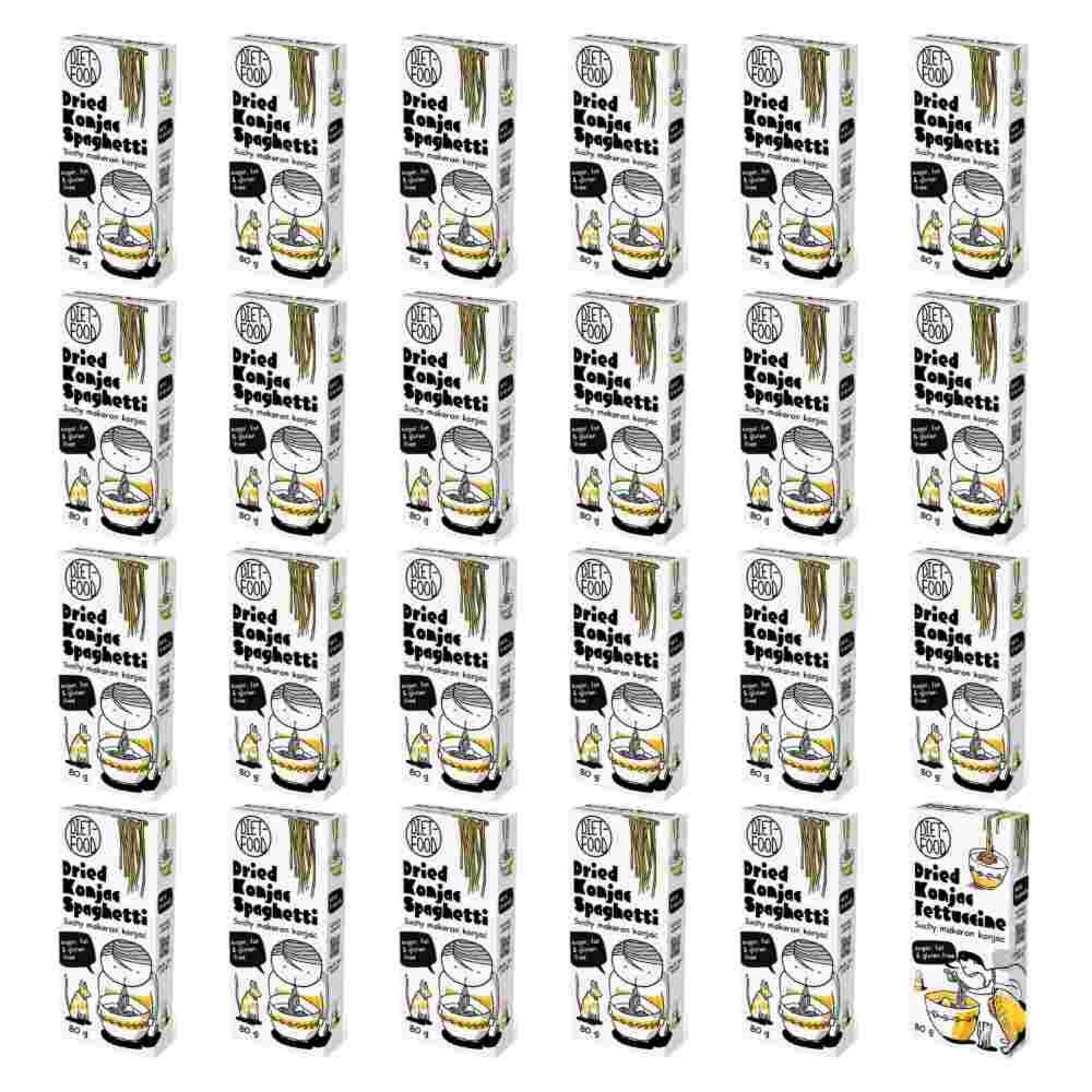24 x Suchy Makaron Konjac Spaghetti 80 g - Diet-Food
