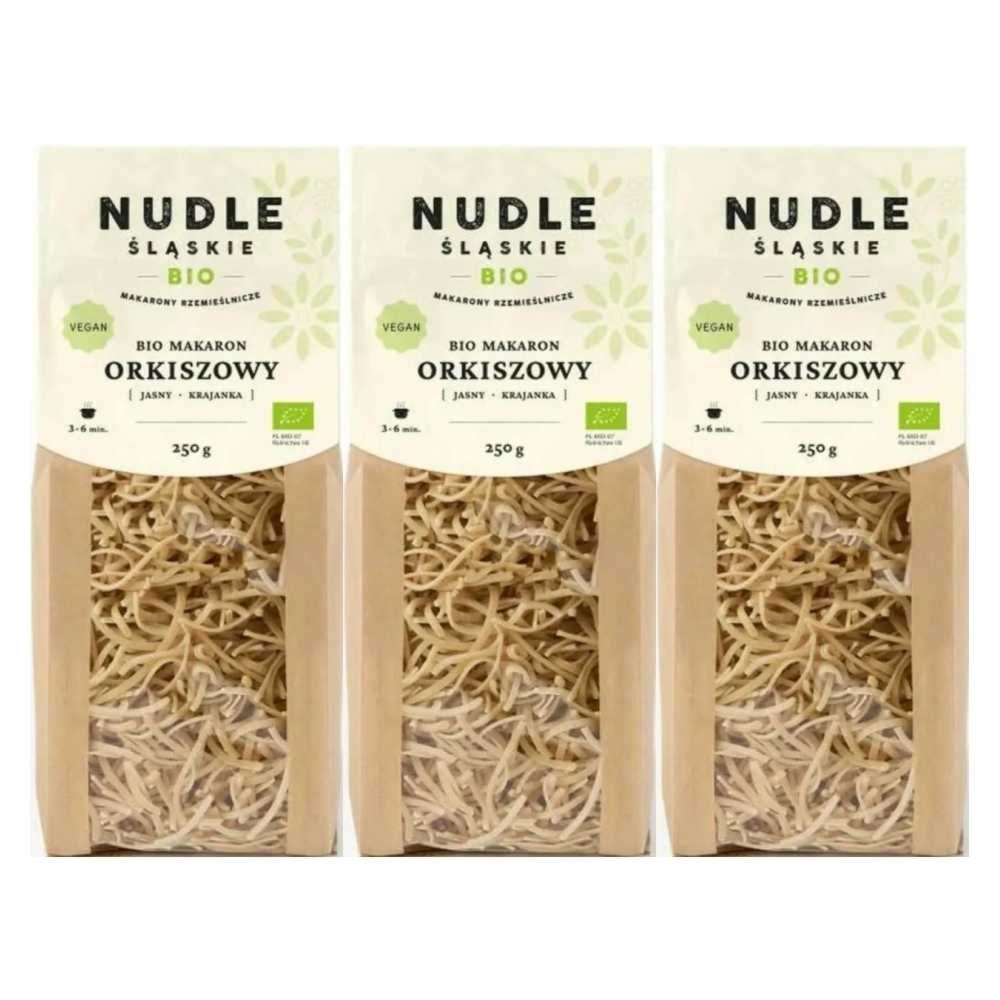 3 x Makaron Orkiszowy Jasny KRAJANKA BIO 250 g - Nudle Śląskie