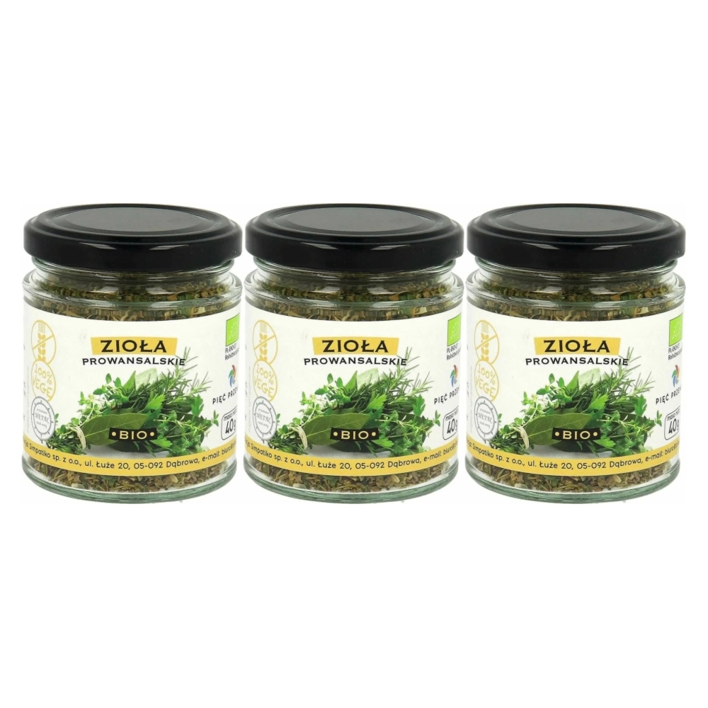 3 x Zioła Prowansalskie Bezglutenowe BIO 40 g - Pięć Przemian
