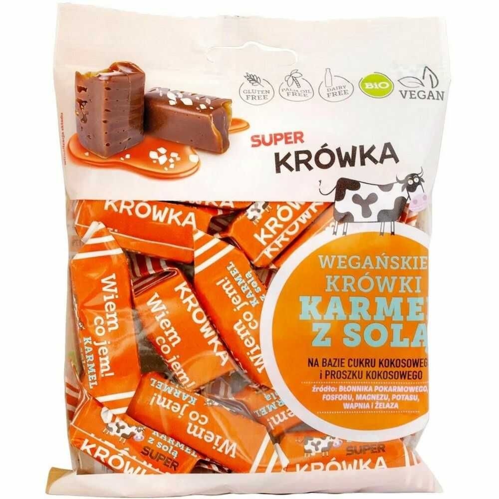 Krówki Wegańskie Karmel z Solą Bio 150 g - Super Krówka