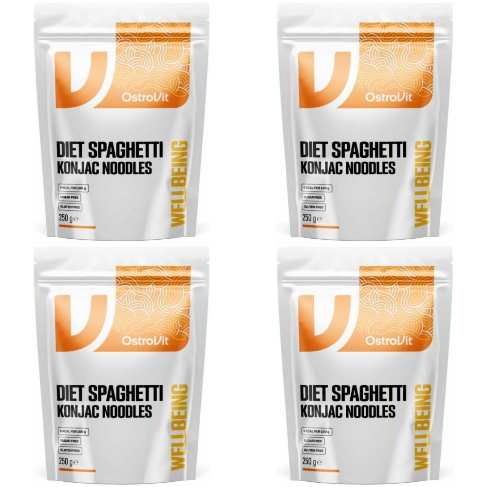 4 x Makaron Konjac Diet Spaghetti Konjac Noodles Keto Friendly 400 g (250 g) - OstroVit