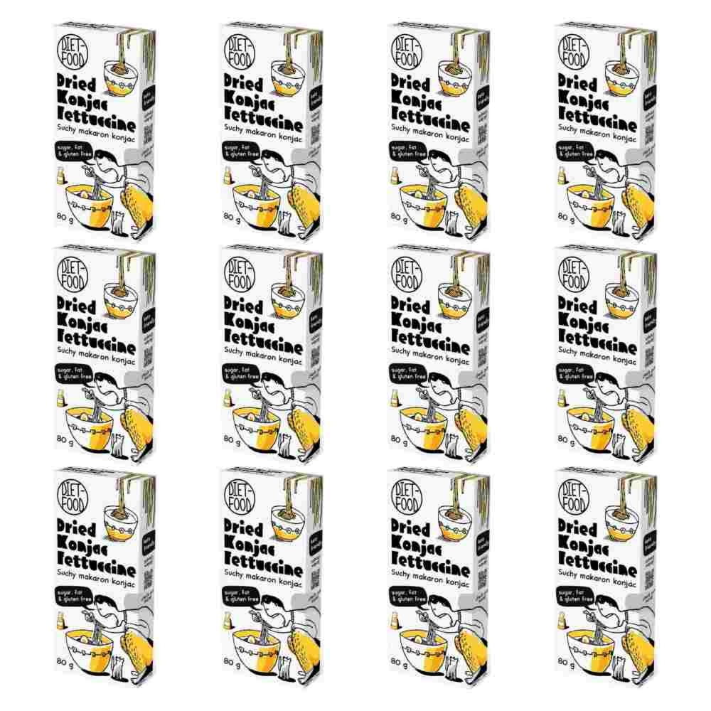12 x Suchy Makaron Shirataki Konjac Fettuccine 80 g - Diet-Food