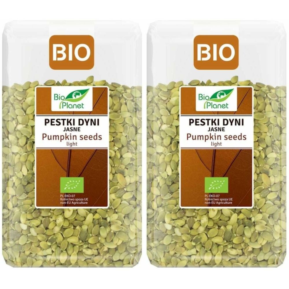 2 x Pestki Dyni Łuskane Jasne Bio 1 kg - Bio Planet