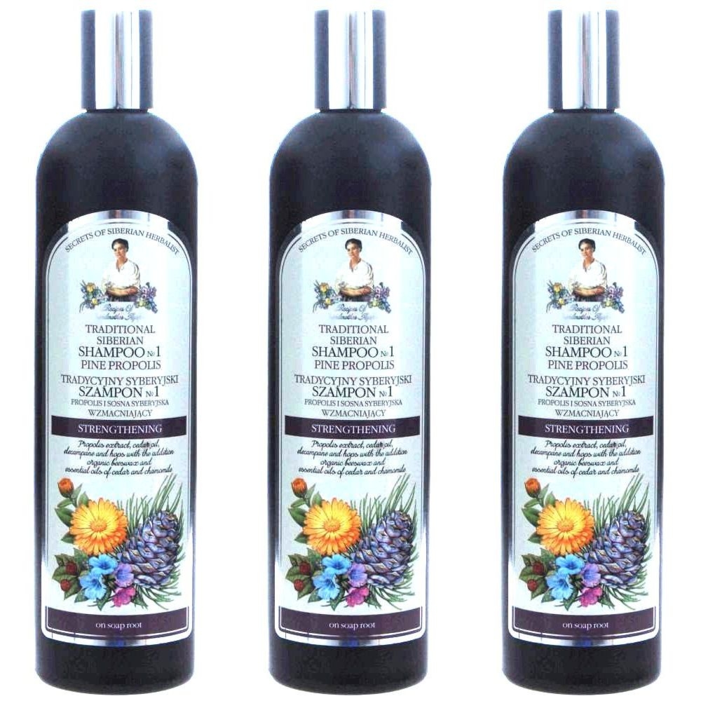 3 x Szampon  No 1 Na Cedrowym Propolisie Wzmacniający 550 ml - Agafji