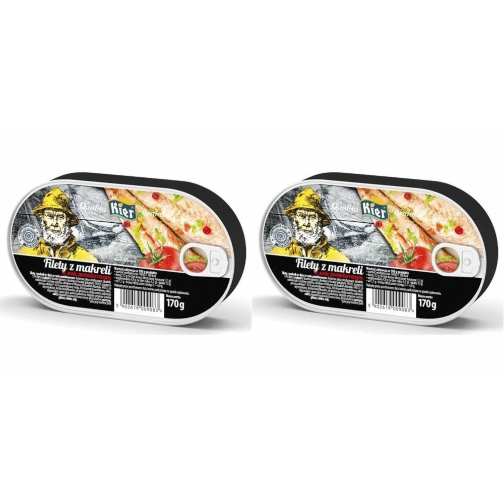 2 x Filety z Makreli w Sosie Pomidorowym 170 g - Kier
