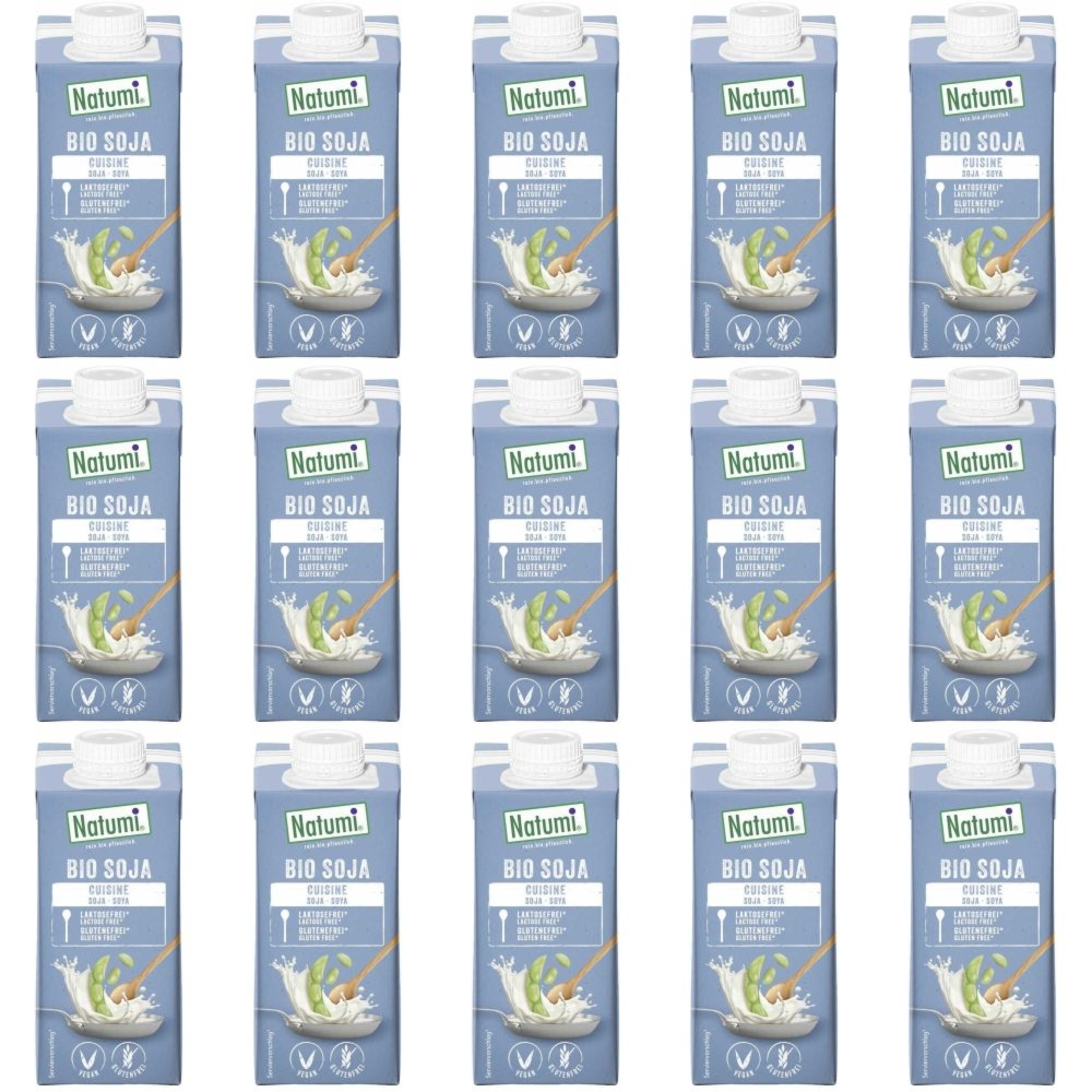 15 x Zagęszczony Produkt Sojowy do Gotowania i Pieczenia Bezglutenowy Bio 200 ml - Natumi