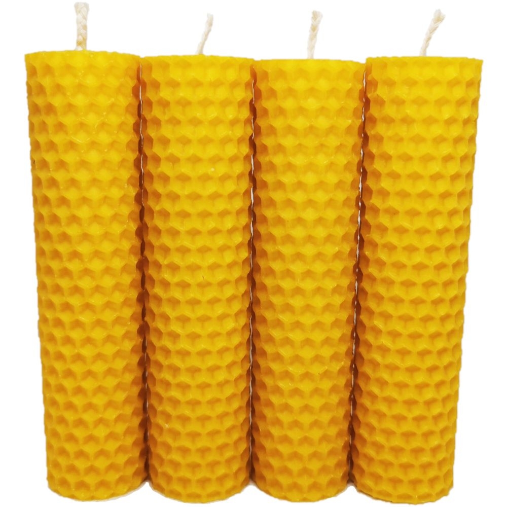 Świece z Wosku Pszczelego 4 sztuki 12x 3 cm - Pasieka JuRajska