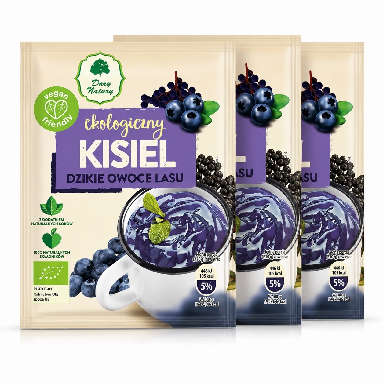 3 x Kisiel Dzikie Owoce Lasu Eko 30 g - Dary Natury