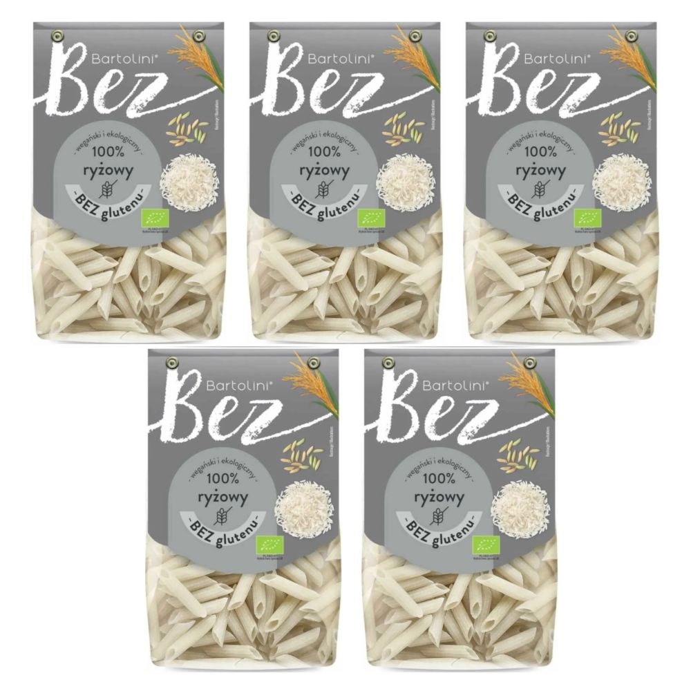 5 x Makaron Ryżowy Penne Bezglutenowy BIO 250 g - Bartolini