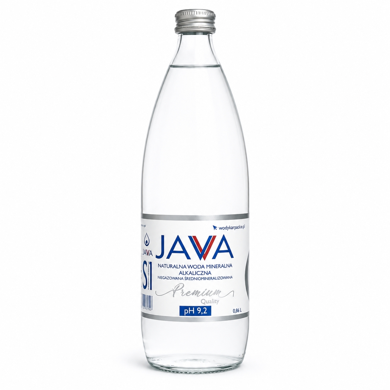 Naturalna Woda Mineralna Alkaliczna Niegazowana 860 ml (Szkło) - Java