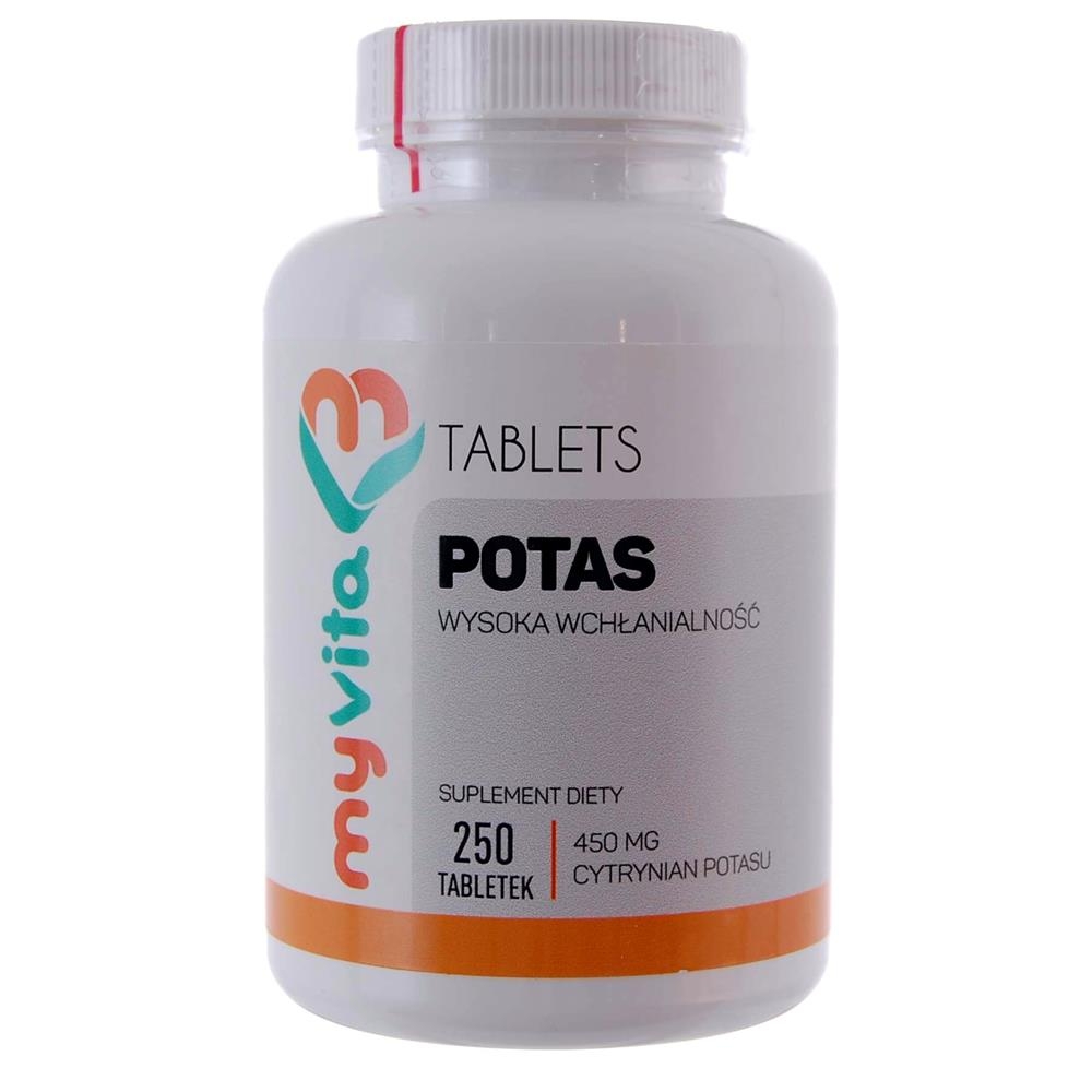 Zdjęcia - Witaminy i składniki mineralne Potas  250 Tabletek - MyVita(Cytrynian Potasu)