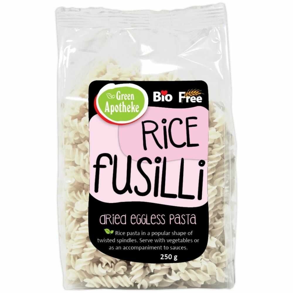 Makaron z Ryżu Białego Świderki Fusilli Bezjajeczny Bezglutenowy Bio 250 g - Apotheke