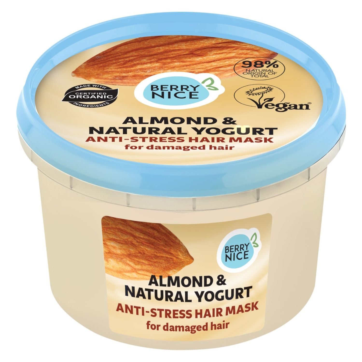 Maska do Włosów Zniszczonych Migdały i Jogurt Naturalny 250 ml - Berry Nice