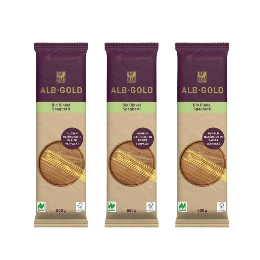 3 x Makaron Orkiszowy Spaghetti Bio 500 g - Alb-Gold