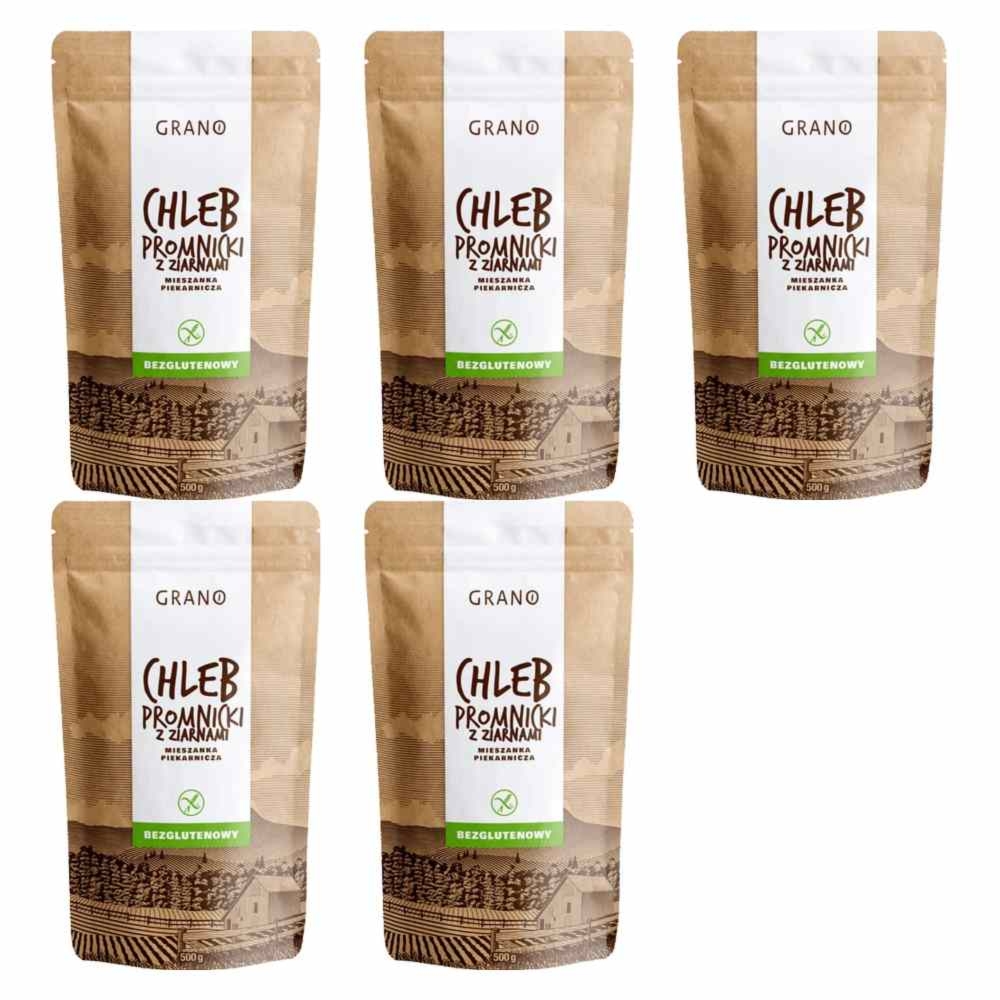 5 x Chleb Promnicki z Ziarnami Mieszanka Piekarnicza Bezglutenowa 500 g - Grano