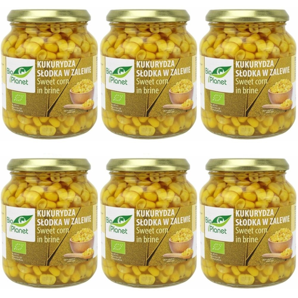 6 x Kukurydza Słodka w Zalewie Bio 340 g (230 g) - Bio Planet