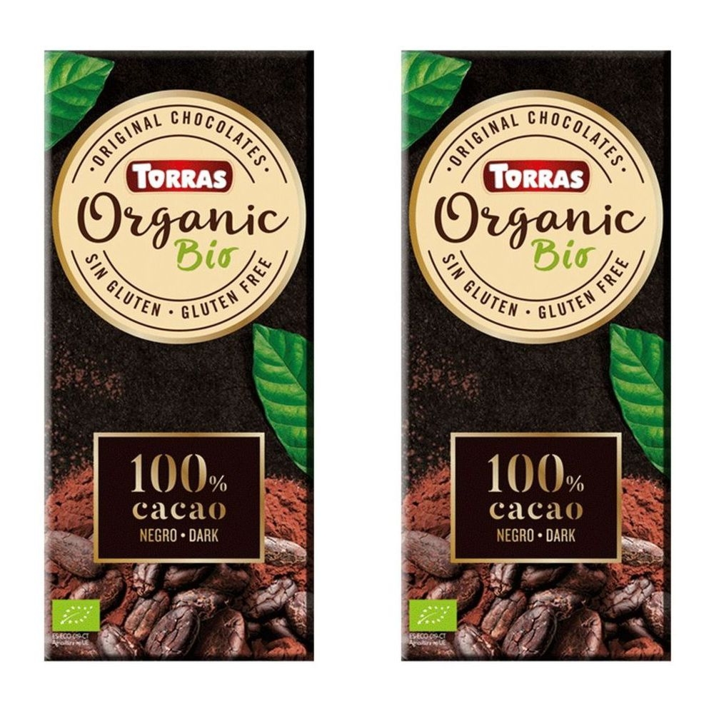 2 x Czekolada Gorzka 100% Kakao Bez Dodatku Cukru BIO 100 g - Torras