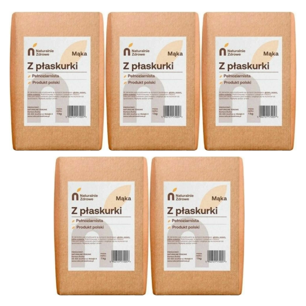 5 x Mąka z Płaskurki Pełnoziarnista Typ 2000 1 kg - Naturalnie Zdrowe