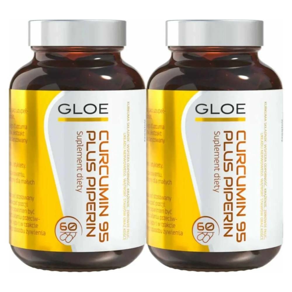 2 x Curcumin 95 Plus Piperin 60 Kapsułek - Gloe