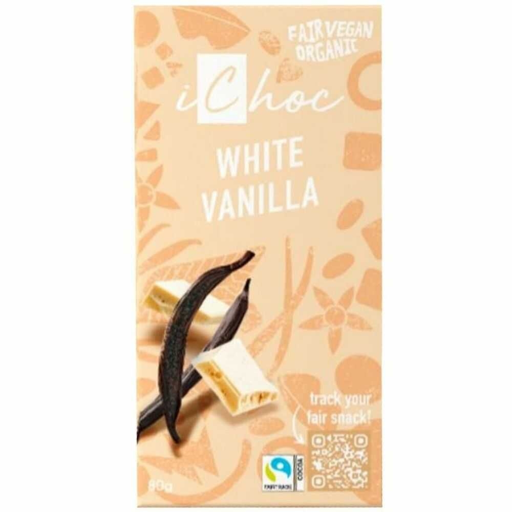 Tabliczka Biała z Wanilią Bourbon Bio 80 g - iChoc