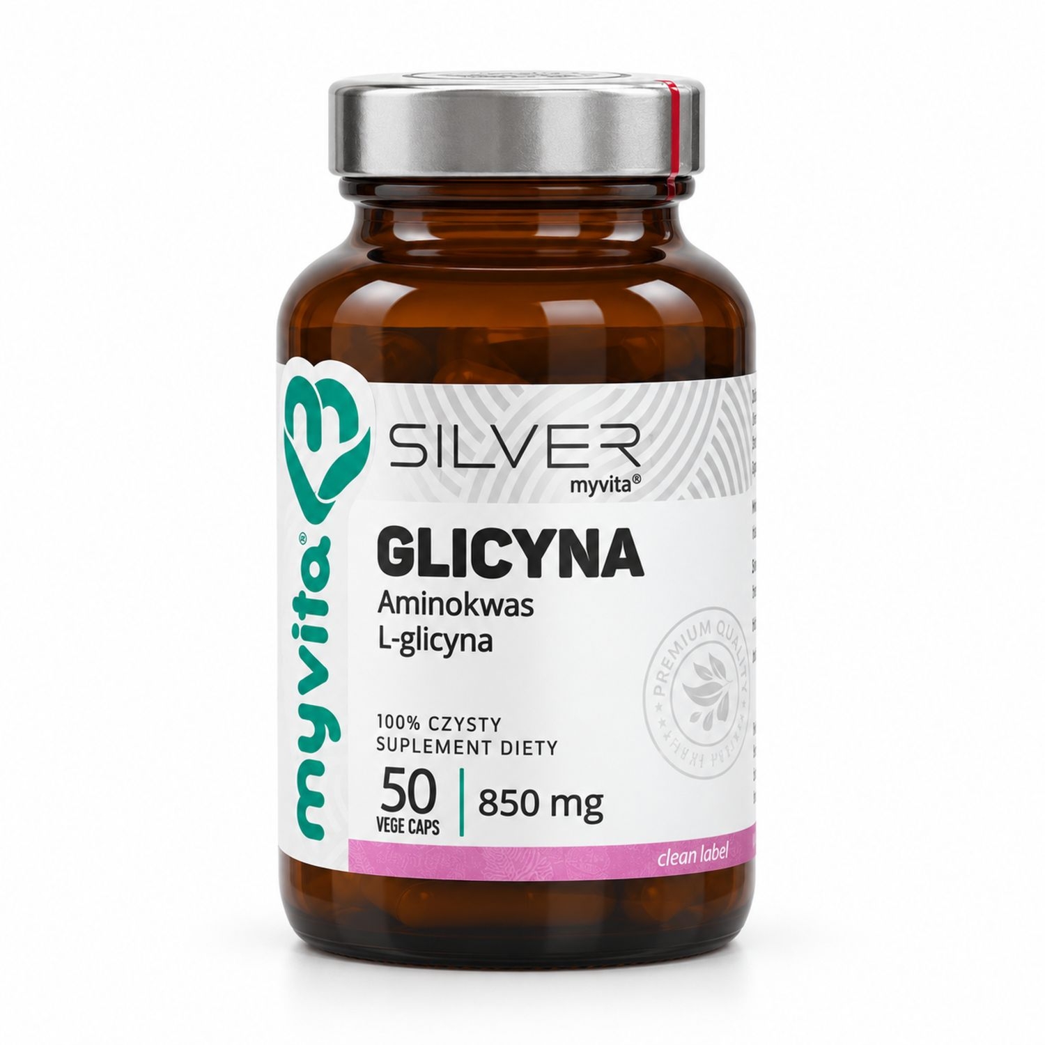 Glicyna (L-Glicyna) 850 mg 50 Kapsułek - MyVita Silver